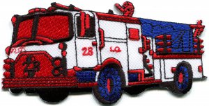 Fire engine truck rescue pumper retro applique iron-on patch S-564 WE SHIP ANYWHERE FOR FREE!