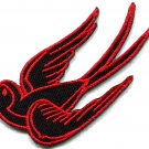 Bird tattoo swallow dove swiftlet sparrow biker applique iron-on patch S-565