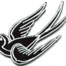 Bird tattoo swallow dove swiftlet sparrow biker applique iron-on patch S-567
