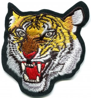 Tiger cat puma jaguar lion cheetah animal wildlife applique iron-on patch S-588