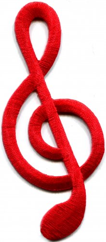 G clef treble musical note music scale classical applique iron-on patch S-575