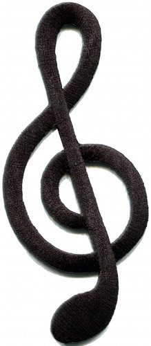 G clef treble musical note music scale classical applique iron-on patch S-574