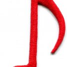 Eighth note musical quaver music classical symphony applique iron-on patch S-570
