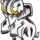 Bull elephant pachyderm tusker wildlife BIG 5 X 8 inches applique iron-on patch S-602
