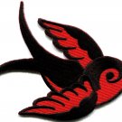 Bird tattoo swallow dove swiftlet sparrow biker applique iron-on patch S-593