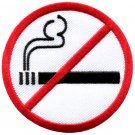 No Smoking sign symbol warning cigarette smoke applique iron-on patch S-592