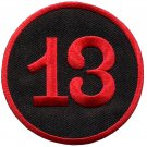 Lucky 13 thirteen biker retro emo punk rockabilly applique iron-on patch S-578