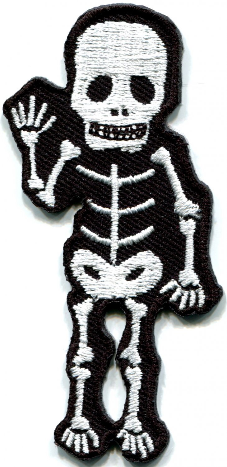 Skull skeleton goth horror applique iron-on patch FREE SHIPPING, NO ...