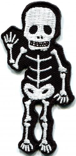 Skull skeleton goth horror applique iron-on patch FREE SHIPPING, NO LIMIT! S-267
