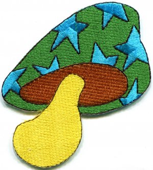 Mushroom 70s hippie boho retro love peace weed pot applique iron-on patch G-2