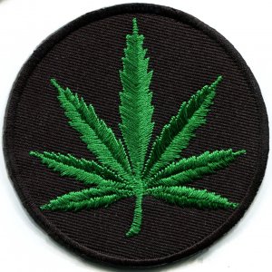 Marijuana leaf pot weed grass ganja hippie applique iron-on patch new G-4 WE SHIP ANYWHERE FOR FREE!