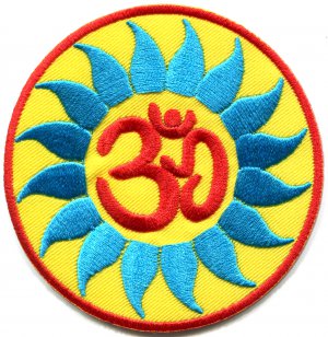 Hindu aum om infinity hindi yoga peace trance applique iron-on patch G-9