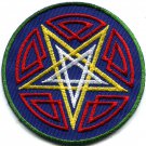 Pentagram pentacle satanic occult goth wicca witch applique iron-on patch G-6