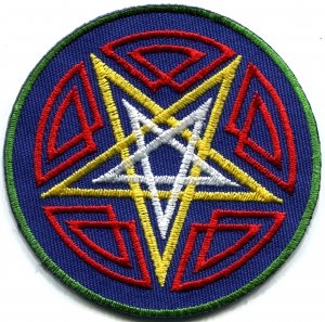 Pentagram pentacle satanic occult goth wicca witch applique iron-on patch G-6