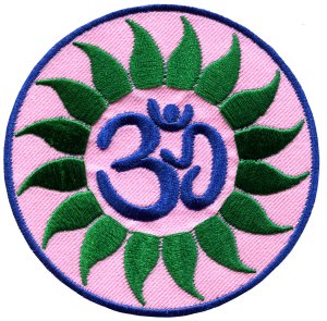 Hindu aum om infinity hindi yoga peace trance applique iron-on patch G-8