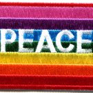 Peace sign hippie gay lesbian pride rainbow retro applique iron-on patch G-14