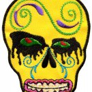 Skull tattoo biker horror goth punk emo rock retro applique iron-on patch G-33