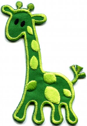 Giraffe baby animal kids fun wildlife safari applique iron-on patch G-41