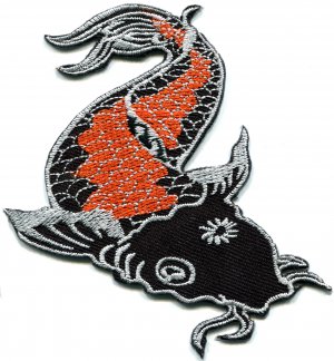 Japanese koi carp fish tattoo Japan love applique iron-on patch G-34