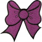 Purple bow knot ribbon boho retro sew sewing applique iron-on patch G-23