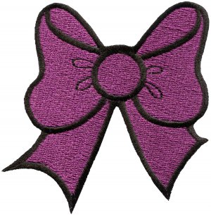Purple bow knot ribbon boho retro sew sewing applique iron-on patch G-23