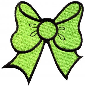 Light green bow knot ribbon boho retro sew sewing applique iron-on patch G-22