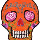 Skull tattoo biker horror goth punk emo rock retro applique iron-on patch G-31