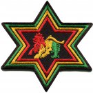 Lion of Judah flag star rasta rastafarian reggae applique iron-on patch G-16