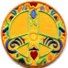 Peace sign hippie boho retro sixties flower power applique iron-on patch G-37