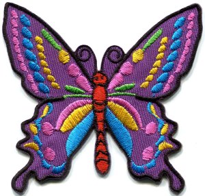 Butterfly 70s hippie boho retro love peace groovy applique iron-on patch G-24