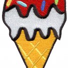 Ice cream cone 70s retro fun desert sweets kids applique iron-on patch G-42