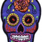 Skull tattoo biker horror goth punk emo rock retro applique iron-on patch G-54