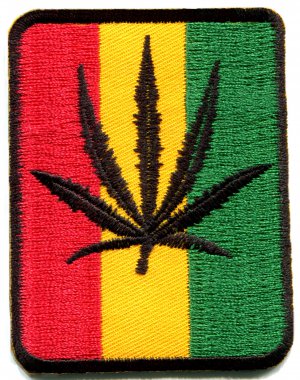 Flag of Judah pot leaf marijuana reggae applique iron-on patch G-45 WE SHIP ANYWHERE FOR FREE!
