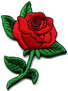 Rose tattoo love 70s retro applique iron-on patch S-194 FREE WORLDWIDE DELIVERY!