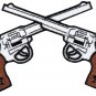 Six guns pistols cowboy western gunfighter applique iron-on patch new G-67