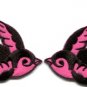 Lot of 2 bird tattoo swallow dove sparrow biker appliques iron-on patches pink B