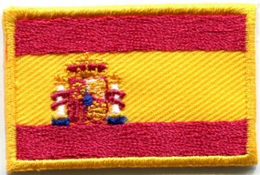 Flag of Spain Spanish pillars of Hercules applique iron-on patch small S-350