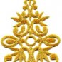 Gold trim fringe boho art deco sew embellishment applique iron-on patch S-533