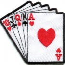 Straight hand playing cards biker retro poker applique iron-on patch S-528