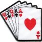 Straight hand playing cards biker retro poker applique iron-on patch S-528