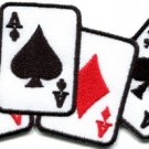 Four aces playing cards biker retro poker las vegas applique iron-on patch S-584
