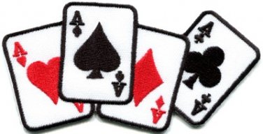 Four aces playing cards biker retro poker las vegas applique iron-on patch S-584