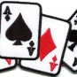 Four aces playing cards biker retro poker las vegas applique iron-on patch S-584