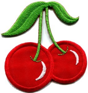 Cherry cherries fruit applique iron-on patch S-285