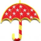 Umbrella brolly bumbershoot canopy gamp sunshade applique iron-on patch S-556