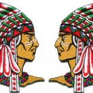 Lot of 2 Native American Indian chief ethnic retro applique iron-on patches new