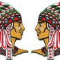 Lot of 2 Native American Indian chief ethnic retro applique iron-on patches new