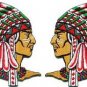 Lot of 2 Native American Indian chief ethnic retro applique iron-on patches new