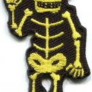 Skull skeleton goth punk emo horror biker tattoo applique iron-on patch S-493