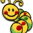 Caterpillar worm insect bug retro kids applique iron-on patch small new  S-188